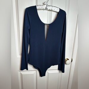 BCBGeneration Deep Navy Long Sleeve Bodysuit